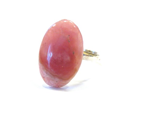 Inel delicat din Argint 925 si Rodocrozit - IN485 - Inel roz, inel romantic, inel pietre semipretioase, inel reglabil, cadou 8 martie