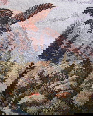 Peretar vintage-Peisaj padure