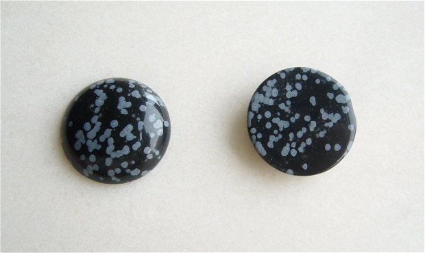 Cabochon snowflake obsidian aprox 25x6.5 mm