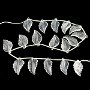 9589 # (6buc) Frunze cristal de stanca, sculptate manual
