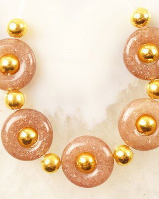 9962 # (5buc) Agata strawberry, donut / inele, 14x5mm