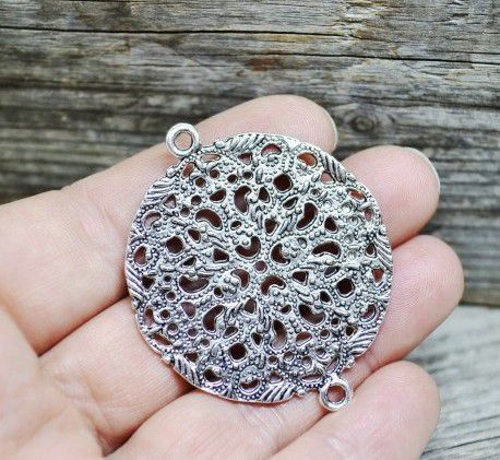 Pandantiv link supradimensionat, boho, decupat 50x40mm  SALAK 511