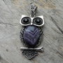 Pandantiv bufnita cu ametist, 6x3 cm  REZERVAT