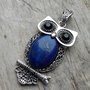 Pandantiv bufnita cu lapis lazuli, 6x3 cm  REZERVAT