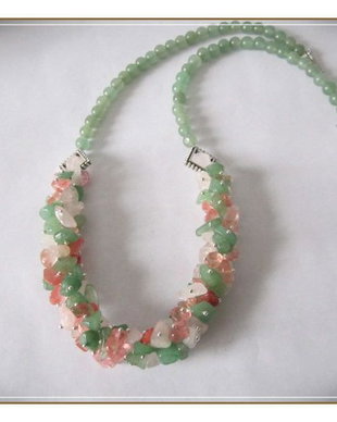 COLIER- AVENTURIN VERDE, CHERRY CUART SI CUART ROZ