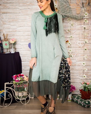 rochie verde cu tull verde , cu croset tot verde ,verde toata
