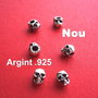 Craniu cu 2 fete din argint .925 antichizat aprox 7x6x5 mm