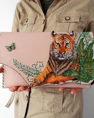 poseta plic handmade unicat din piele - Shere Kan