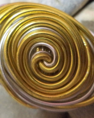 Inel din sarma de aluminiu - silver & gold