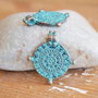 Pandantiv boho cupru/ patina turcoaz 28x24mm CPLAK 046