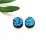 Cabochoane agat titanium druzy electroplacate - 2 buc - DRZ2 + baza cercei argint 925