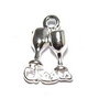 Pandantiv metalic, argintiu, 16x10.5x4 mm