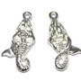 Pandantiv metalic, argintiu, sirena, 28x13x3.5 mm