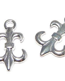 Pandantiv metalic, argintiu, 24x14.5x2 mm