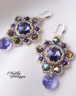"Tanzanite" - Cercei Swarovski si argint