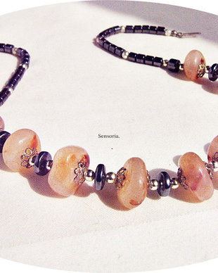 colier cu agate si hematit