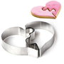 K0158 - Cutter / forma pt prajituri / lut polimeric, inox, puzzle, jumatati inima, 92x77x18mm