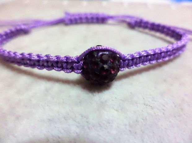 set bratari micromacrame/shamballa - mauve