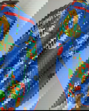 ESARFA MATASE NATURALA ALBASTRU