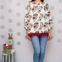bluza oversize cu flori si dantela