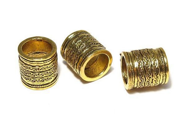 Margele din metal, auriu antichizat, 14x13 mm
