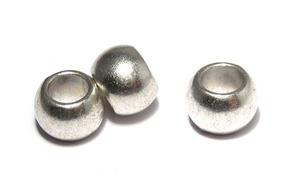 Margele din metal, argintiu antichizat, 8x11 mm