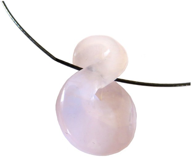 Pandantiv infinit din Cuart roz - PA463 - cadou romantic, colier unisex, pandantiv pietre semipretioase, colier barbati femei