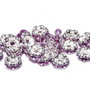 Distantiere cu strasuri, argintii, 6x3 mm