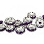 Distantiere cu strasuri, argintii, 6x3 mm