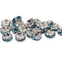 Distantiere cu strasuri, argintii, 6x3 mm