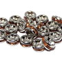 Distantiere cu strasuri, platina, 6x3 mm