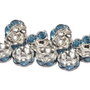 Distantiere cu strasuri, argintii, 7x3 mm