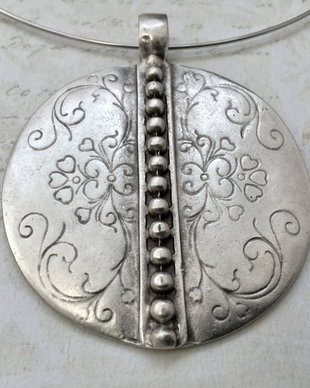 Pandantiv medieval zamac argintat