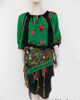 Vandut - Rochie cu brau impaslit - Gitana