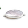 Conector  quartz roz  in rama argintata