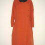 Gudrun Sjoden - Rochie noua, cu design excentric, din in, caramiziu oranj