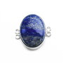 Conector masiv  Lapis Lazuli in rama argintata