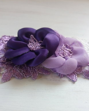 Jartiera mireasa/Jartiera cu flori textile