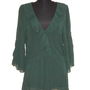 Vero Moda, Bluza din matase fina, transparenta, verde padure