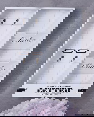 Suport chei si corespondenta din lemn masiv alb