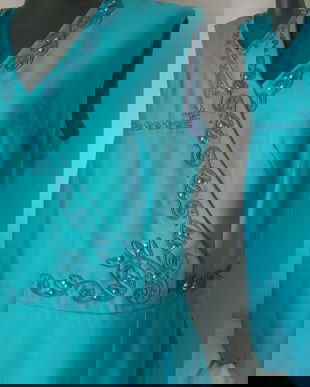 Rochie broderie manuala matase