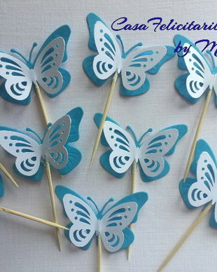 Toppers  fluturi-decoratiuni nunta sau botez