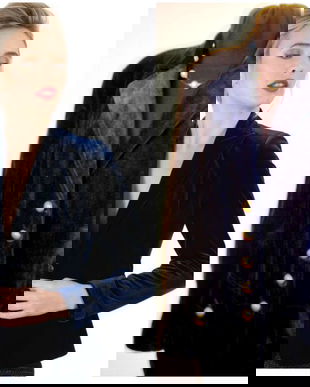 Reducere sacou de catifea bleumarin