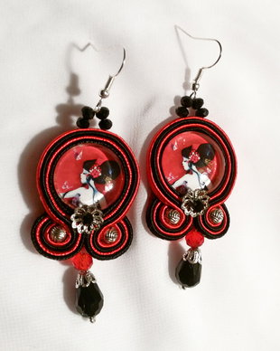 Cercei Soutache Japan Flower