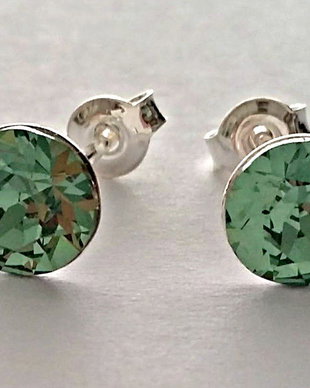 Cercei argint 925 cu piatra Swarovski Chaton 6mm Erinite