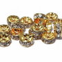 Distantiere cu strasuri, aurii, 8x3.5 mm
