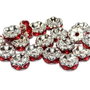 Distantiere cu strasuri, argintii, 8x3.5 mm