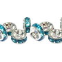 Distantiere cu strasuri, argintii, 8x3.5 mm