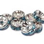 Distantiere cu strasuri, argintii, 8x3.5 mm