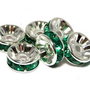 Distantiere cu strasuri, argintii, 8x3.5 mm